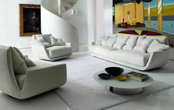 ديكور غرف معيشة: موضة ألوان الأريكة